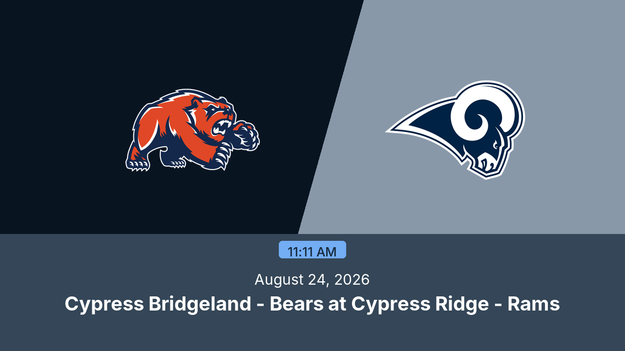Cypress Bridgeland - Bears at Cypress Ridge - Rams